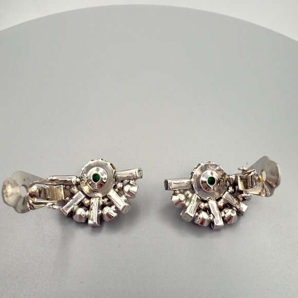 Vintage Christian Dior For Kramer Gripoix Rhinestone Earrings Note - Picture 6 of 14